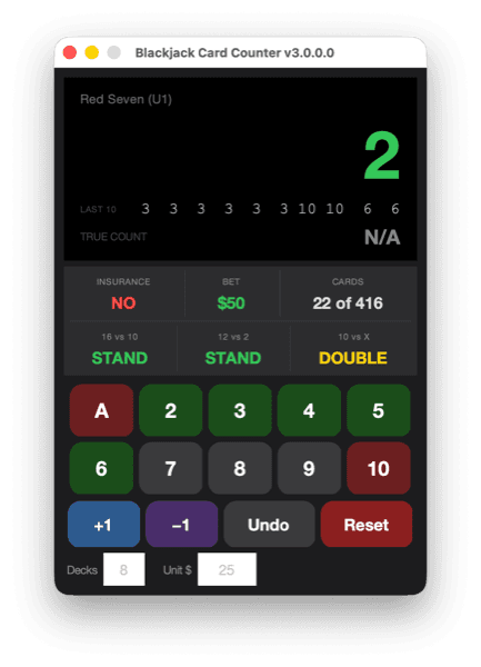 Blackjack Card Counter v3